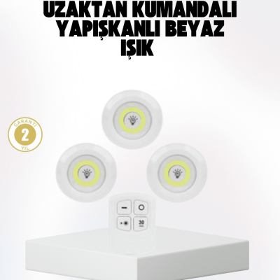 Kablosuz Gün Işığı 3’lü LED Spot Lamba Kumandalı