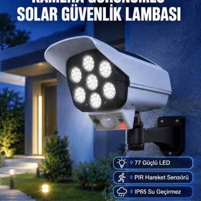 Kablosuz, Güneş Paneliyle Şarj Olan Dış Mekan Lambası – 8-10 Saat Aydınlatma Süresi