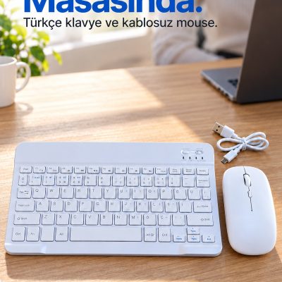 Kablosuz Klavye Mouse Takımı Türkçe Karakterli Tuşlar