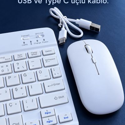 Kablosuz Klavye Mouse Takımı Türkçe Karakterli Tuşlar