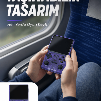 Kablosuz Kollu 3.5 İnç IPS Ekranlı Retro El Oyun Konsolu
