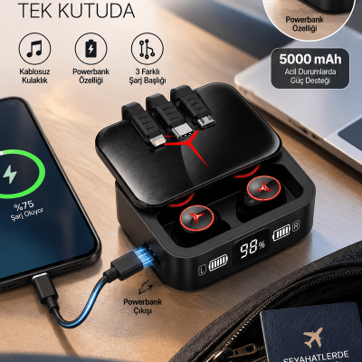 Kablosuz Kulaklık Yeni Nesil Bluetooth Kulaklık ANC Özelliği Şık Tasarım