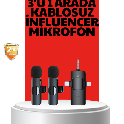 Kablosuz Mikrofon - Telefon ve Bilgisayar Uyumlu