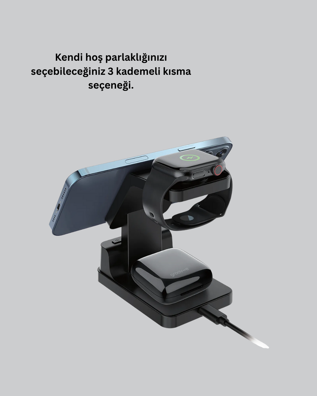 LED Dijital Saatli Kablosuz Şarj Cihazı – 3 Parlaklık Ayarlı, Şarj Koruma Teknolojili Yeni Nesil