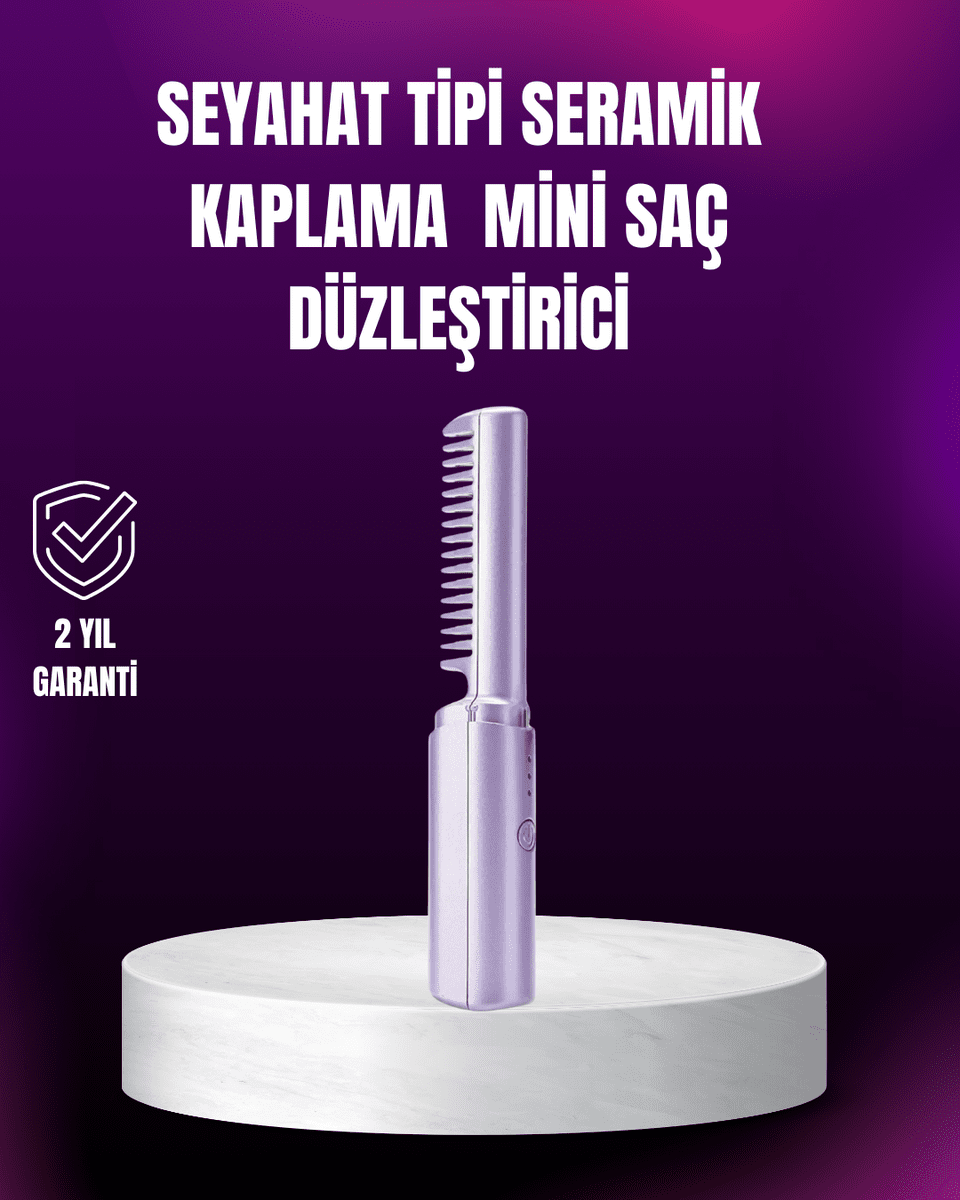 Kablosuz USB Şarjlı Saç Düzleştirici Tarak – Seyahat Boy