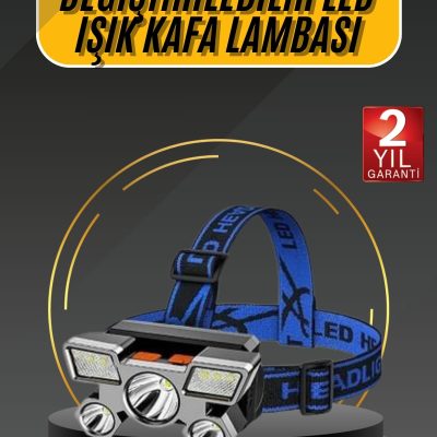 Kafa Lambası 800 Lümen 4 Mod Yüksek Işık Flaşörlü Şarjlı Led Lamba