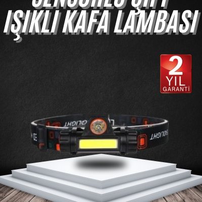 Kafa Lambası Çalışma Işığı Süper Parlak Mıknatıslı Lityum Lion Pilli