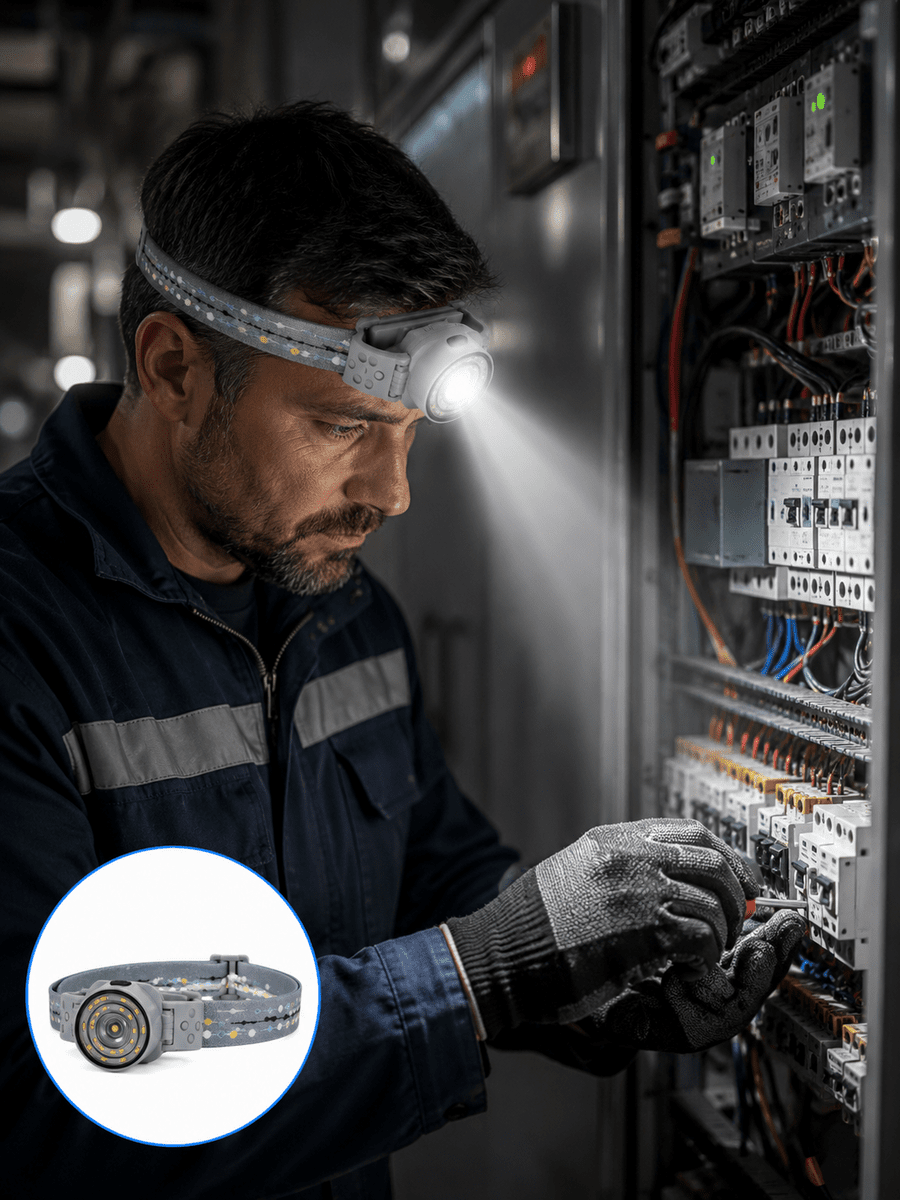 Yüksek Parlaklıklı LED Kafa Feneri Gece Çalışmaları İçin Yüksek Parlaklıklı
