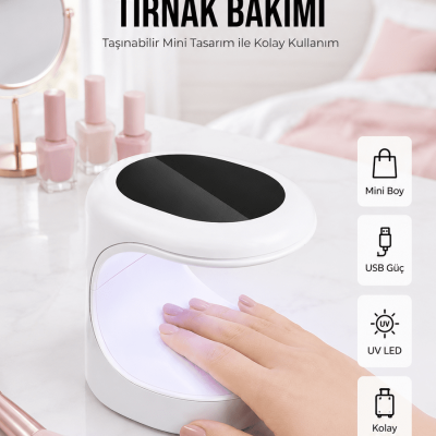 Kalıcı Oje Kurutucu Mini UV Işınlı Taşınabilir Hızlı ve Pratik Oje Kurutucu