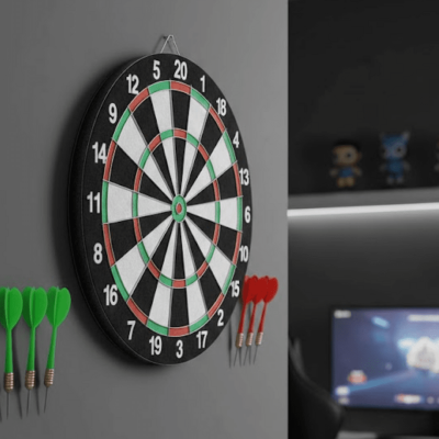 Kaliteli Ahşap Dart Tahtası 12 İnç  4 Dart Ok Seti