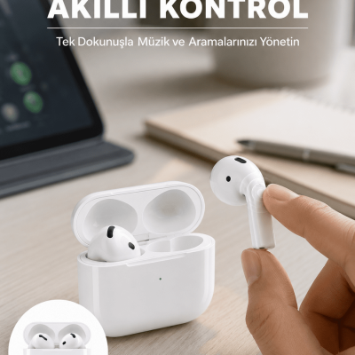 Kaliteli Ucuz İOS ve Android Uyumlu TWS Bluetooth Kulaklık ANC Özelliği Yeni Nesil