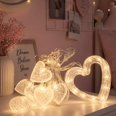 Kalp Figürlü LED Neon Dekor Işığı Romantik Ortam Aydınlatması