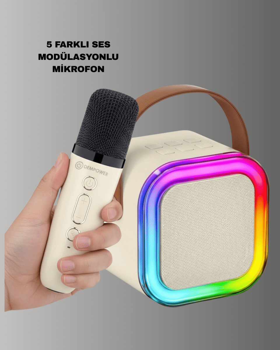Karaoke Mikrofon Hoparlör Seti 6 Saat Kullanım Süresi Yeni Nesil