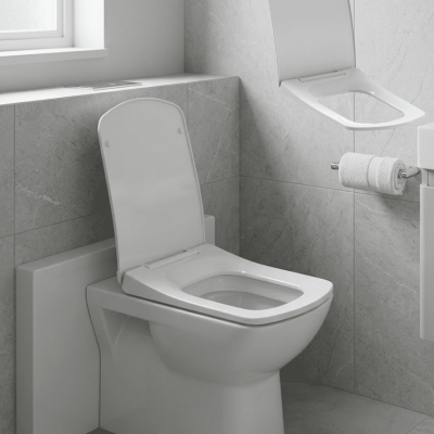 Kare Slim Klozet Kapağı Sessiz Kapanma Dayanıklı Tasarım