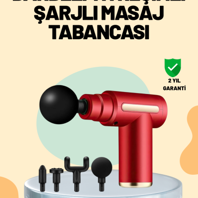 Kas Gevşetici Masaj Tabancası 4 Başlık ve Ayarlanabilir Hız