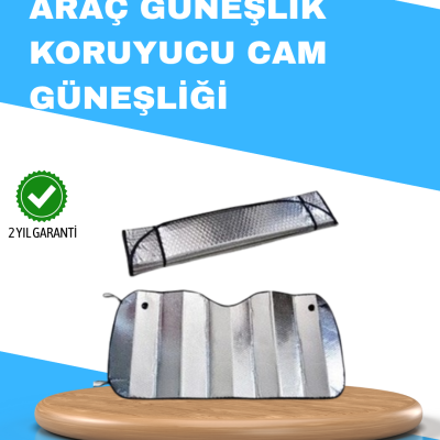 Katlanabilir Alüminyum Araç Güneşliği – UV Koruma ve Klima Tasarrufu Bir Arada