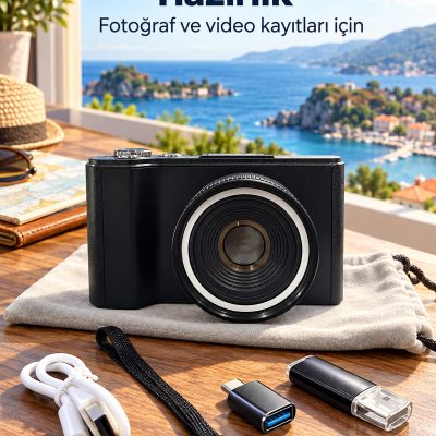 Katlanabilir Ekranlı 4K Vlog Kamerası Otomatik Odaklamalı Dijital Fotoğraf Makinesi