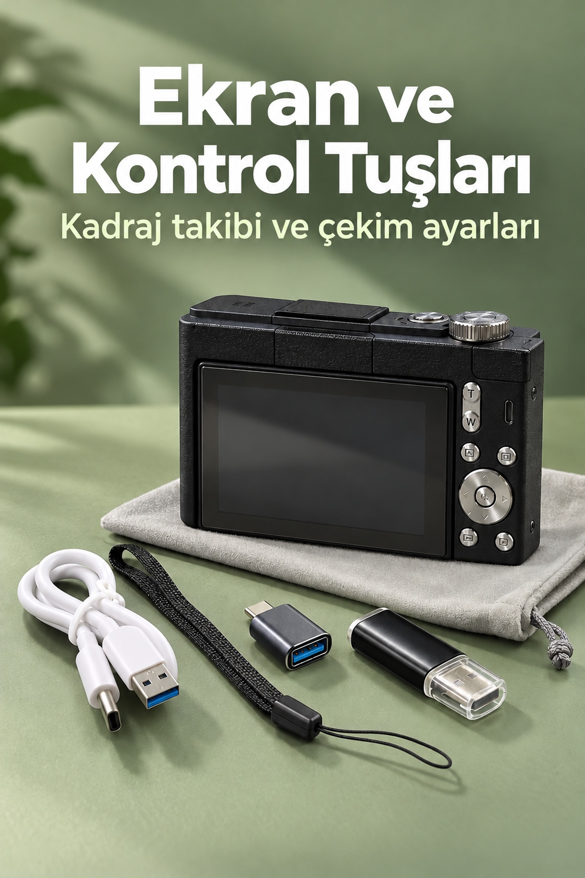 İçerik Üretimi İçin 4K Video Kamera Otomatik Odaklama ve Katlanabilir Ekran