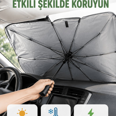Katlanabilir Oto Güneşlik – Pratik, Dayanıklı, UV Koruyucu Tasarım Yeni Nesil