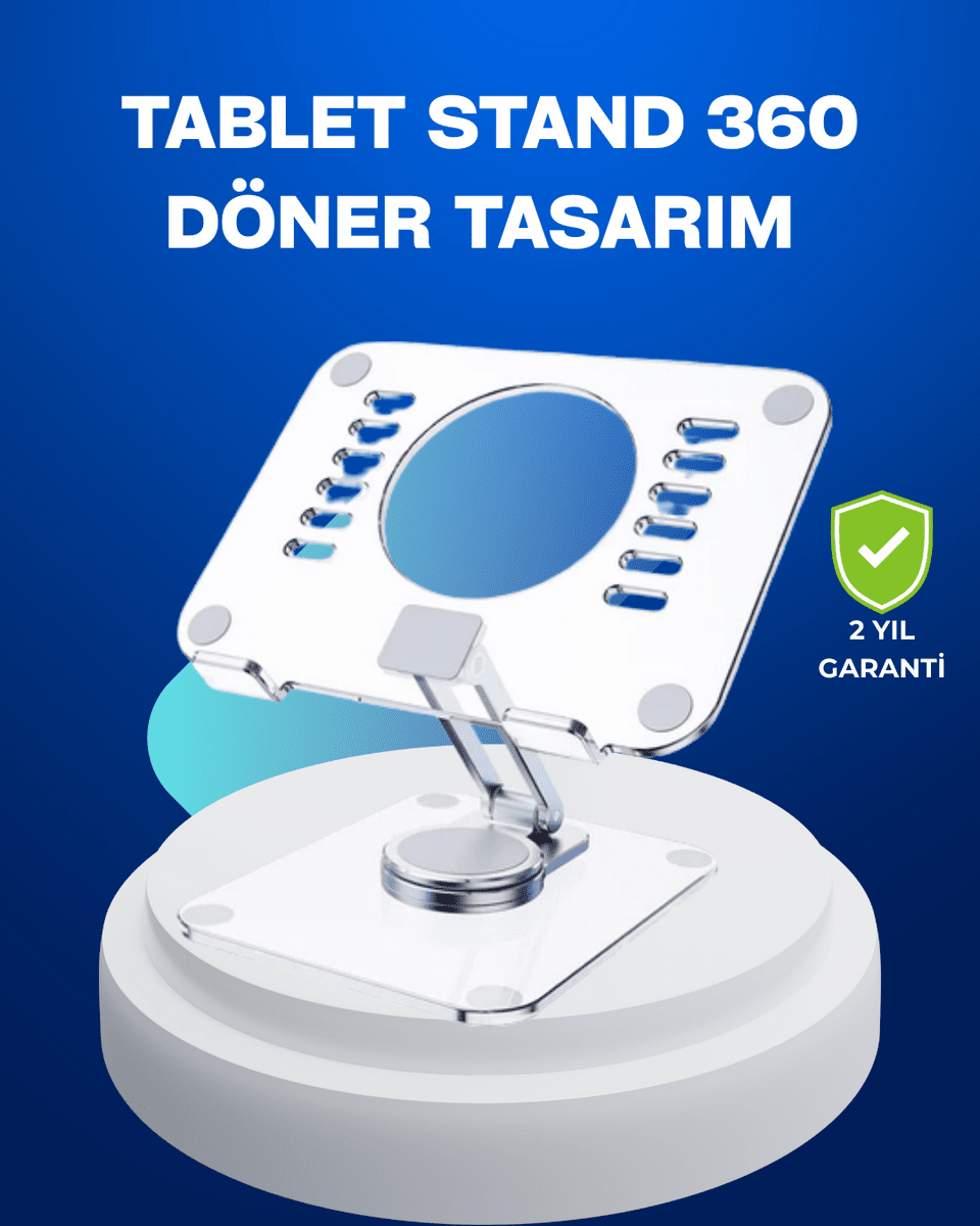 Katlanabilir Tablet Standı Ayarlanabilir Kaymaz Şeffaf Tasarım