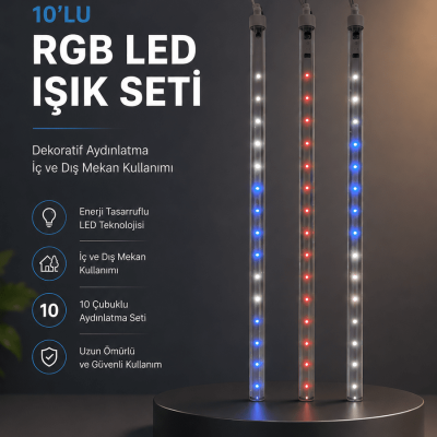 Kayan Yıldız Efektli RGB LED Işık Seti İç ve Dış Mekan Kullanımı