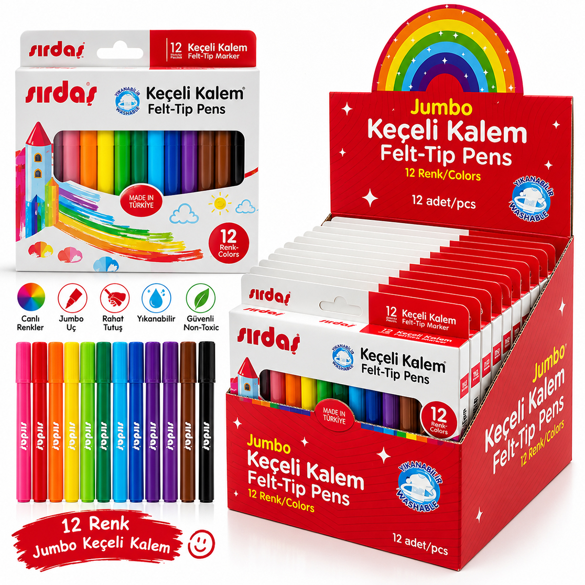 Keçeli Kalem Karışık Renk