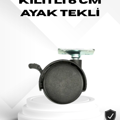 Kilitli 6 cm Masa Ayağı Tekli Döner Tekerlek