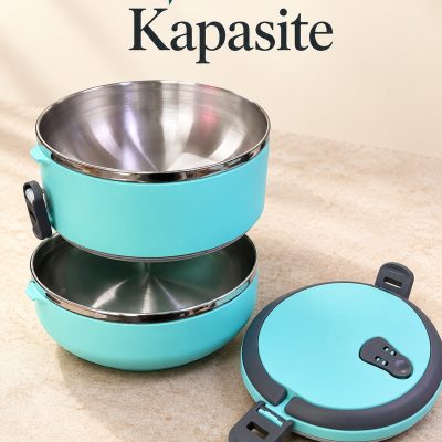 Kilitli Kapak ve Taşıma Saplı İki Katlı Beslenme Kabı