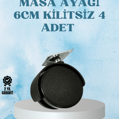 Kilitsiz Mobilya Tekerleği 6 cm 4 Adet Dayanıklı Tasarım
