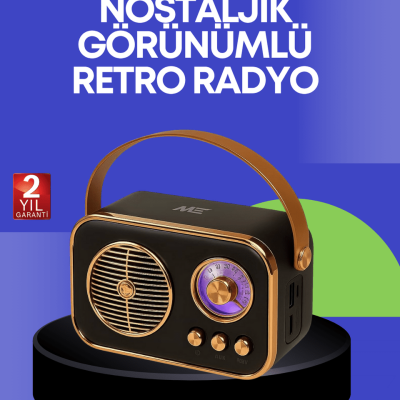 Klasik Retro Radyo – Bluetooth Destekli, FM Özellikli Şarjlı Hoparlör