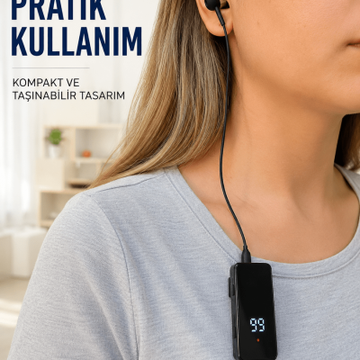 Klipsli Bluetooth Kulaklık Kısa Kablolu Tek Kulaklık Taşınabilir Günlük Kullanım