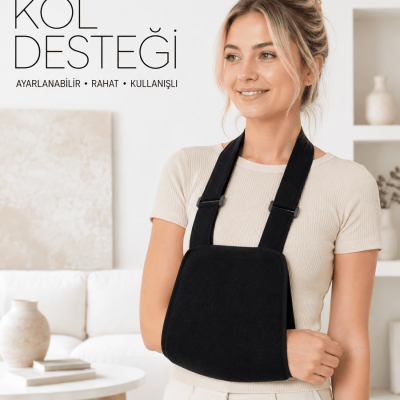 Kol Askısı Omuz Destekleyici Ayarlanabilir Taşıma Askısı Siyah