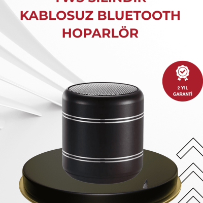 Kompakt Silindir Metal Bluetooth Hoparlör 400 mAh Uzun Pil TWS Destekli