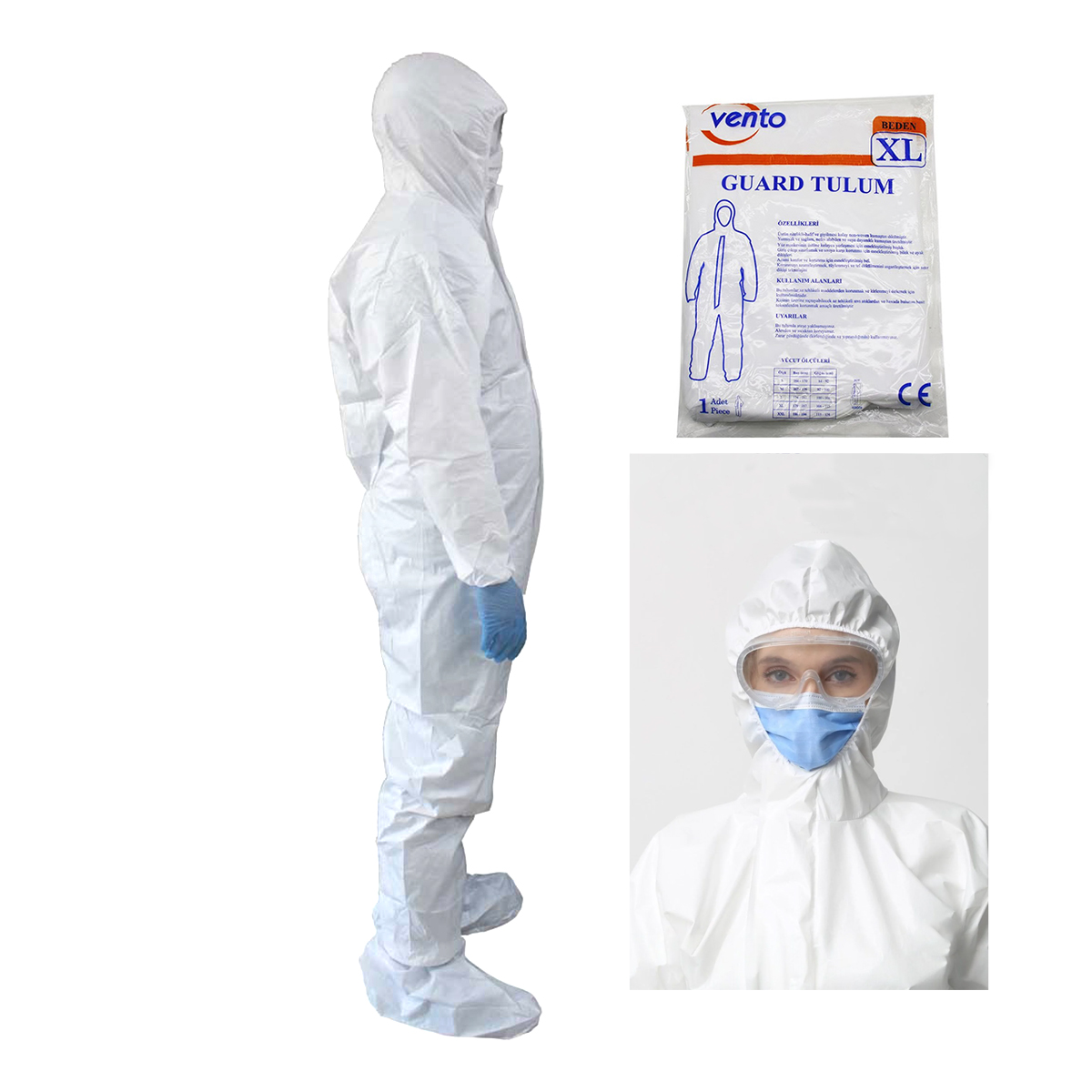 Koruyucu Tulum Non-Woven Beyaz XL