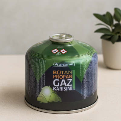 Küçük tombul butan propan gaz kartuşu 230gr