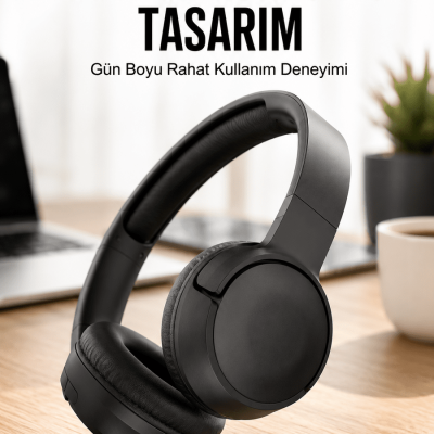 Kulak Üstü Kablosuz Bluetooth Kulaklık Gürültü Önleyici Uzun Şarj Süreli