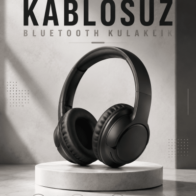Kulak Üstü Kablosuz Bluetooth Kulaklık Yüksek Ses Kaliteli ANC Özelliği