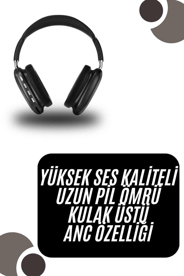 Kulak Üstü Kablosuz Bluetooth Kulaklık Yumuşak Süngerli SD Kart Girişli
