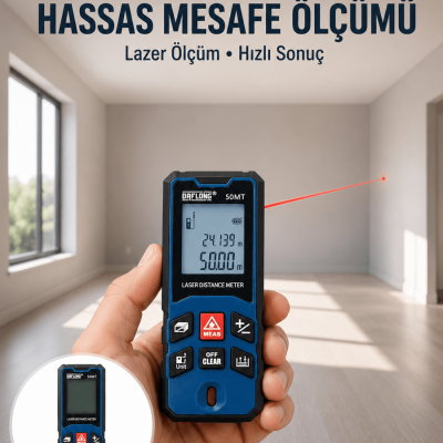 Lazer Metre 50 MT Hassas ve Hızlı Ölçüm Özellikli Yeni Nesil