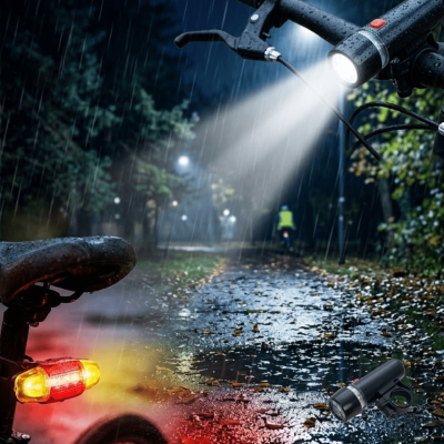 LED Bisiklet Işık Seti Ön Far ve Arka Stop Lambası Güvenlik Seti