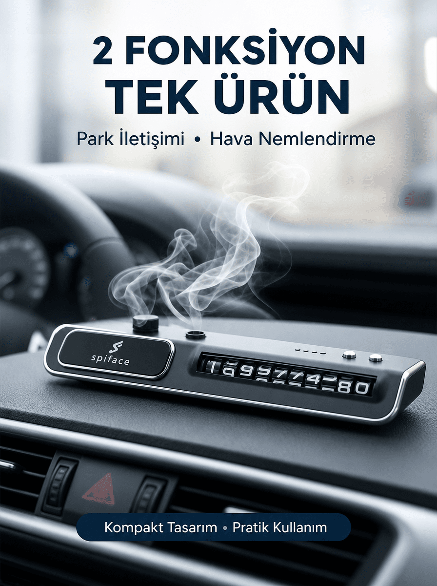 LED Ekranlı Nemlendirici Araç Park İletişim Numarası Gösterici Yeni Nesil