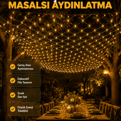 LED File Işık Dekoratif Ağ LED Aydınlatma İç Mekan Balkon Bahçe Süsü Yeni Nesil