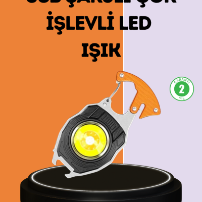 LED Işıklı Acil Durum Düdüklü Anahtarlık Fener