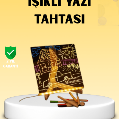 LED Işıklı Akrilik Yazı Tahtası Renkli Kalem Setiyle