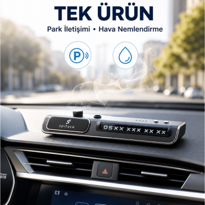 LED Işıklı Araç Ön Cam Telefon Numarası Gösterme Aparatı + 3 Seviyeli Hava Nemlendirici Yeni Nesil