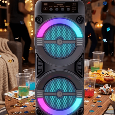 LED Işıklı Kablosuz Bluetooth Hoparlör USB TF Kart Destekli