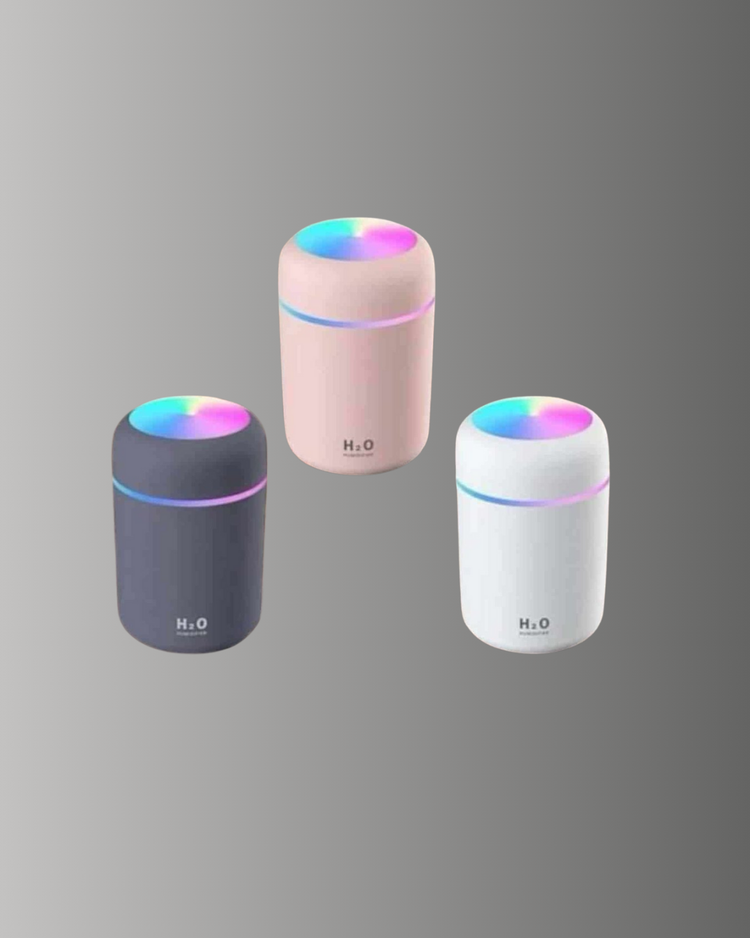 ABS Gövdeli 300ml USB Nemlendirici – Beyaz, Gri, Pembe Renk