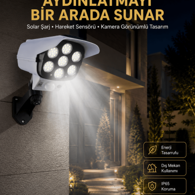 LED Lamba-Güneş Paneli Destekli Uzaktan Kumandalı Solar LED Lamba
