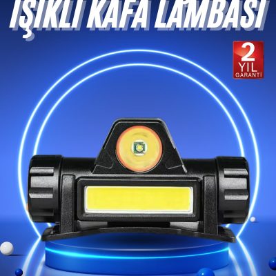 Ledli Şarjlı Kafa Lambası LED Şarjlı Su Geçirmez Kafa Feneri