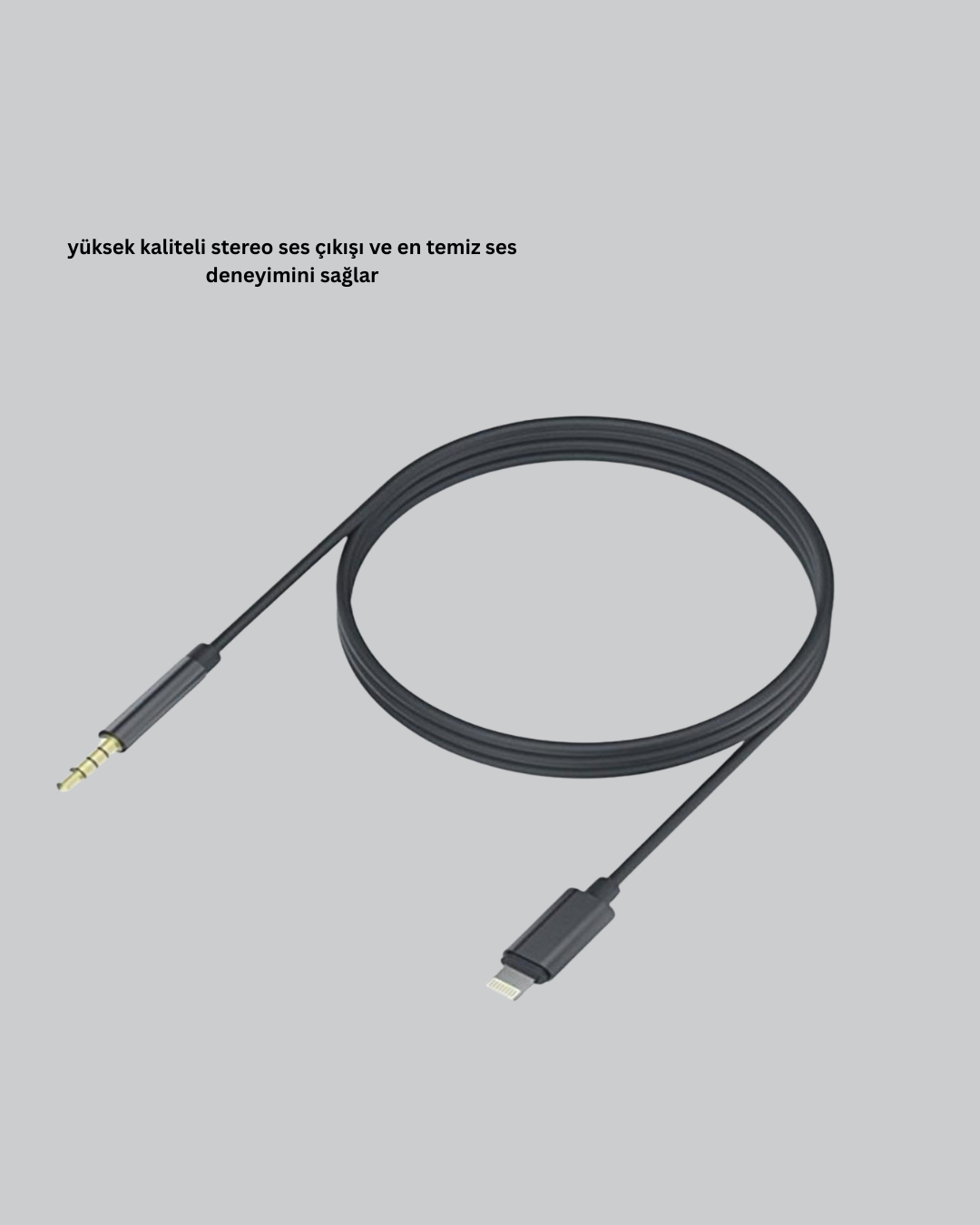 iPhone Uyumlu Lightning 3.5mm Aux Adaptör Kablo Stereo Ses Aktarım